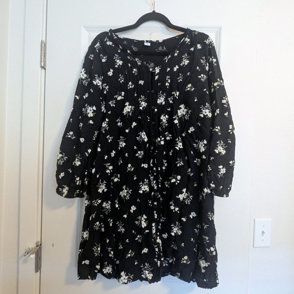 Button up long sleeve floral dress